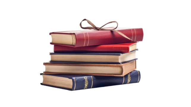 Books isolated on transparent background, Generative ai.