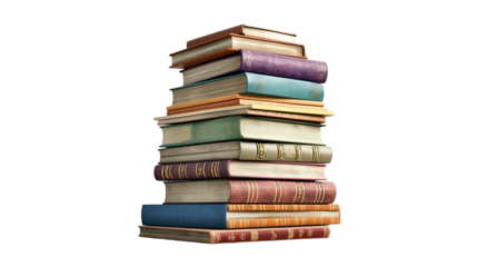 Books isolated on transparent background, Generative ai.