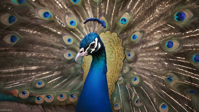 Majestic Peacock Showcasing Vibrant Feathers in Natural Habitat