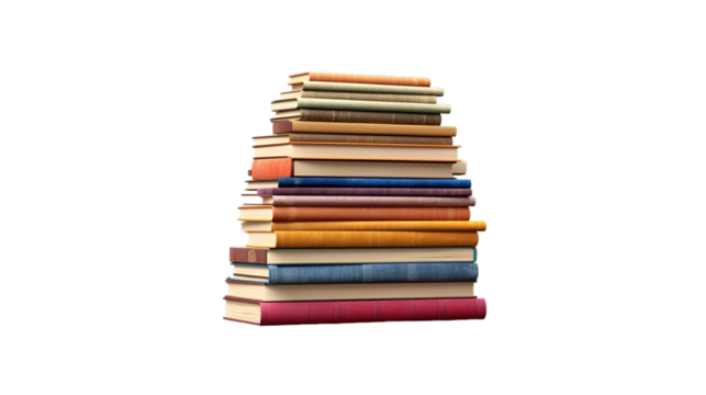 Books isolated on transparent background, Generative ai.