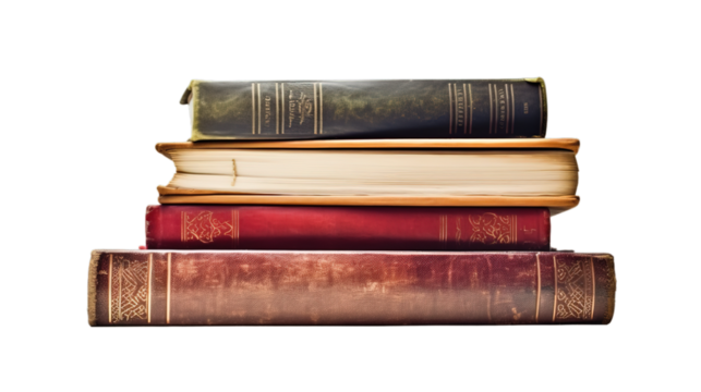 Books isolated on transparent background, Generative ai.