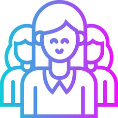 Leadership Gradient Icon Design Vector Women's Day