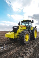 Field Workhorse, A Large Modern Tractor Ready to Tackle the Fields, Symbolizing Efficiency and Power in Agricultural Work.