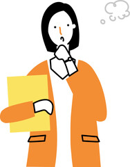 考え事をするキャリアウーマン