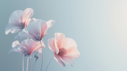 Soft Floral Minimalist Designs , Pastel 3D Art