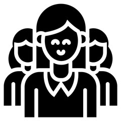 Leadership Solid Icon Design Vector Women's Day