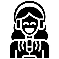 Voice Solid Icon Design Vector Women's Day