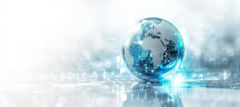 World globe network technology. Generative AI technology.