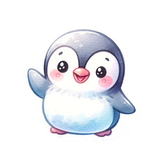 Fototapeta premium penguin with ice cream