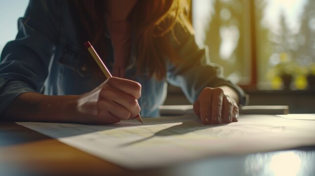 Businesswoman with paper drawing marketing plan paper for planning creative advertising ideas and thinking of reminders on board. A businesswoman with plan for startup company at work - Powered by Adobe