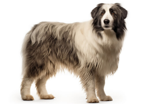 bob-tailed sheep-dog, isolated on white background