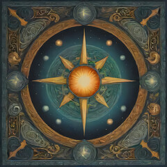 Fototapeta na wymiar Celtic Celestial Tapestry