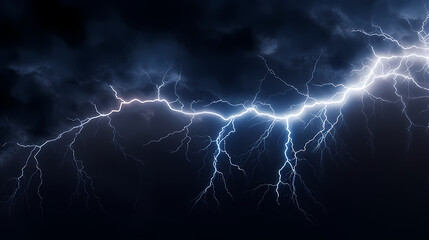 Lightning on the sky, gloomy ominous thunder and lightning background