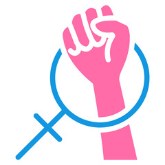 Feminism Solid Color Icon Design Vector Women's Day