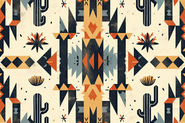 navajo tribal ethnic seamless pattern background. Native american textile background - obrazy, fototapety, plakaty