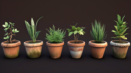 Obraz premium Set of Pot in Realistic Style