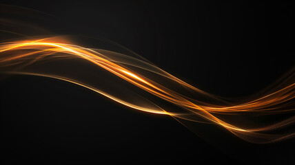 Gold glow of wavy lines, abstract waves background. Yellow, golden light , light line.
