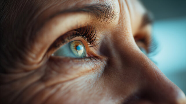 Old Woman Close Up Eye, Woman Looking Sky