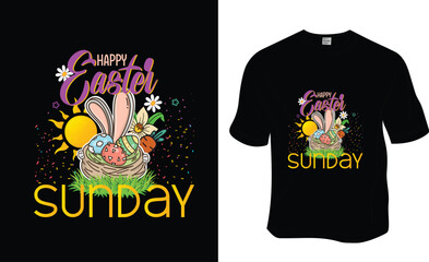 Happy Easter Sunday, Happy Easter, Easter T-shirt Design.
 ready to print for apparel, poster, and illustration. Modern, simple, lettering t-shirt vector.
