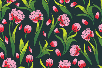 seamless floral motifs suitable for fabric, wrapping, covers, etc