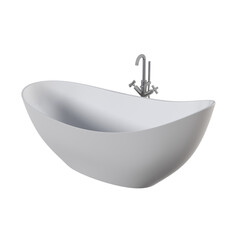 bathtub isolated on a transparent background, 3D illustration, and a CG render