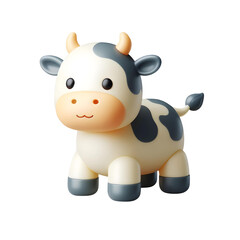Obraz na płótnie Canvas Plastic toy figure Cow isolated on transparent background