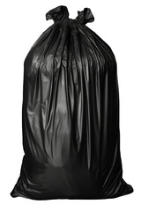 Isolated Black Trash Bag on Transparent Background - High-Resolution PNG