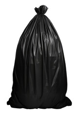Isolated Black Trash Bag - Clean Transparent Background PNG
