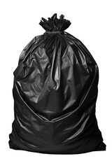 High-Resolution Black Garbage Bag Isolated on Transparent Background - PNG Image