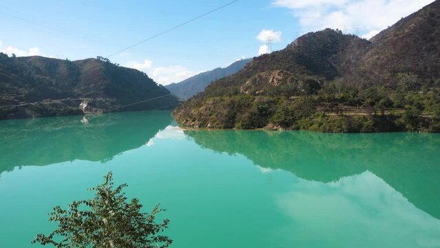 Alaknanda River between Srinagar and Rudraprayag in the Garhwal Region of Uttarakhand, India.