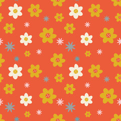 Seamless flower pattern element vector shape doodle floral abstract texture and fabric background illustration