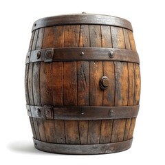Fototapeta premium Oak wooden barrel, vintage charm for rustic decor. Aged character, Ai Generated.
