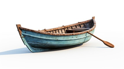 Wooden rowboat, vintage allure for coastal vibes. Nautical charm, Ai Generated.