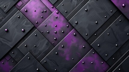 The fusion of black and purple metal textures forms an edgy and captivating background, Ai Generated.