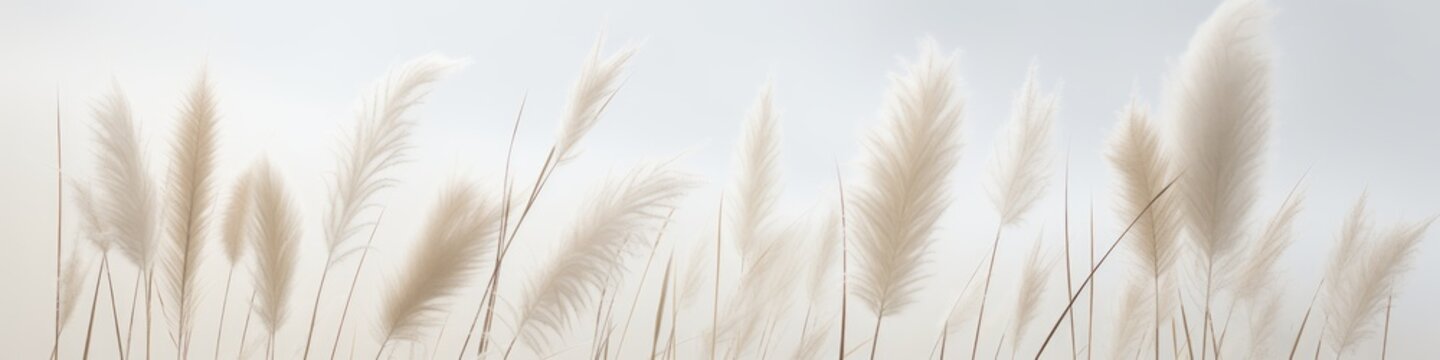 Reeds on a gray background.Fluffy pampas grass. Background of reed panicles.Abstract texture. A place for the text.