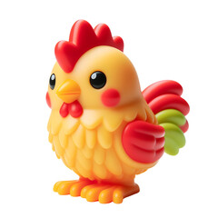 Plastic toy figure Hen isolated on transparent background