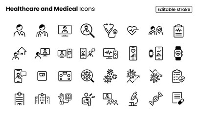 Healthcare and Medical Icon Set	
