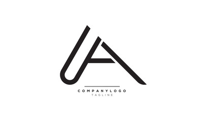 Alphabet letters Initials Monogram logo UA, UA INITIAL, UA letter