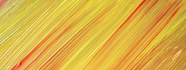 Abstract art background yellow and red colors. Watercolor painting on canvas with golden strokes...