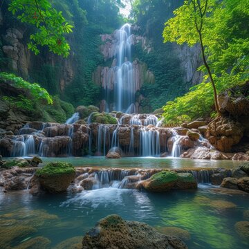 Ton Aow Yon Waterfall rich natural resources,in the forest