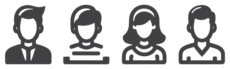 people icon set. person icon vector. User Icon vector.