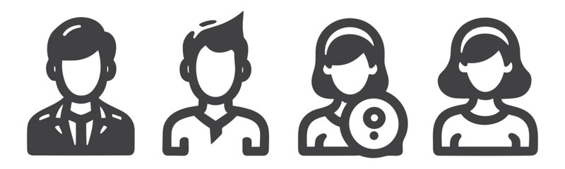 people icon set. person icon vector. User Icon vector.