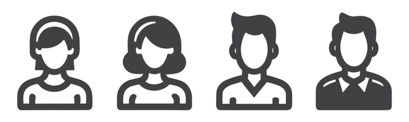 people icon set. person icon vector. User Icon vector.