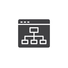 Online diagram structure vector icon