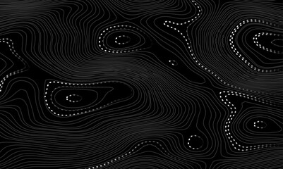 Abstract wavy topographic map. Abstract wavy and curved lines background. Abstract geometric topographic contour map background.