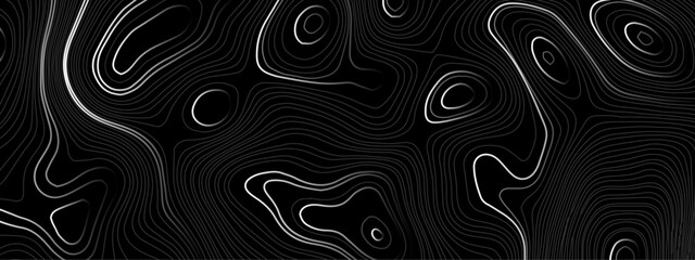 Abstract wavy topographic map. Abstract wavy and curved lines background. Abstract geometric topographic contour map background.