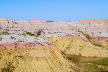 Fototapeta na wymiar The Painted Desert at Badlands National Park in South Dakota