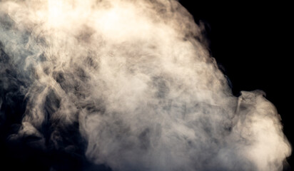 Smoke isolated on black background