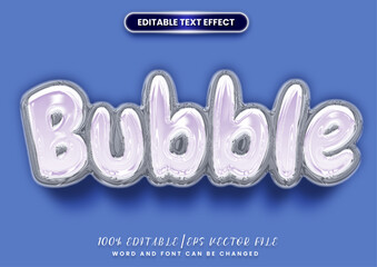 Glossy effect bubble font. Inflated alphabet, 3D bubble letters.