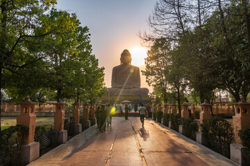 Budhist Monasteries and statues of Bodhgaya in India